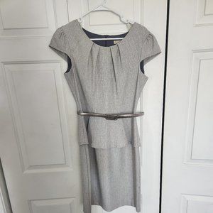 Dress Barn Established 1962 Gray belted dress.
